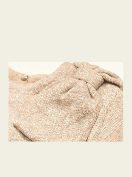 Children's Dress Long Sleeve Knitted Dark Beige