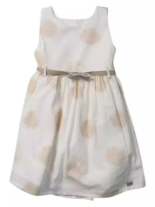 Rochie Fete Fără Mâneci In Set Cu Accesorii Bej
