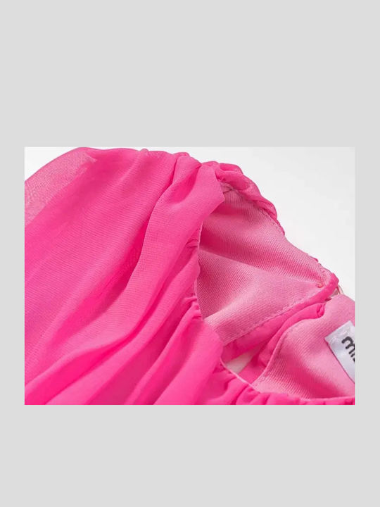 Children's Dress Sleeveless Set with Accessories Fuchsia