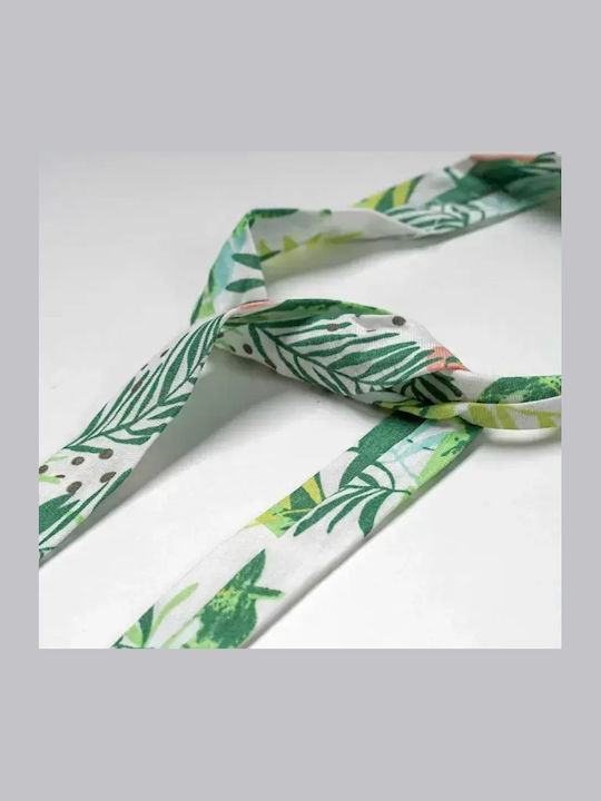 Rochie De Fete Tropical Fruits Mâneca Scurtă Floral Set Cu Accesorii Verde