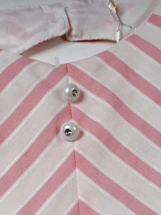 Kinderkleid Ärmellos Gestreift Rosa