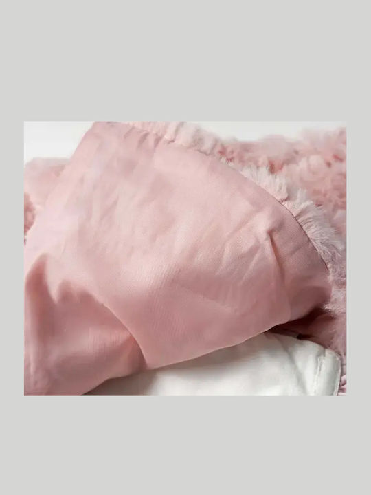 Mädchenkleid Langärmeliges Tüll Blumen Set aus 2 mit Mantel und Zubehör Rosa