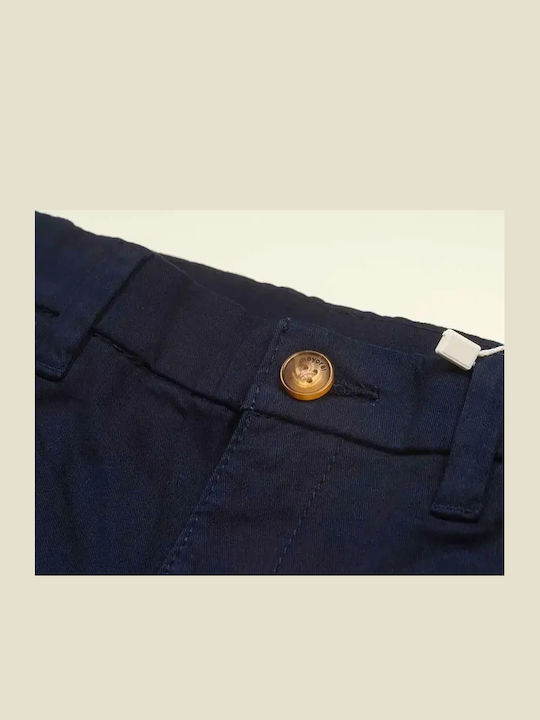 Kids Chino Linen Dark Blue Trouser