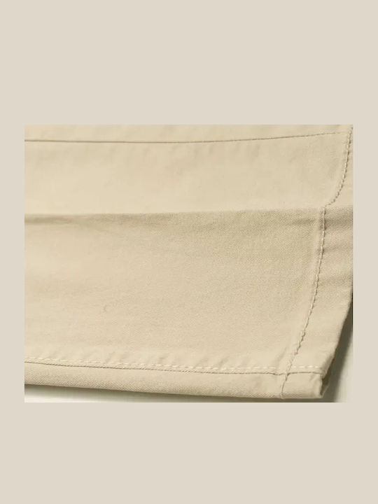 Kids' Chino Fabric Pants Beige Basic