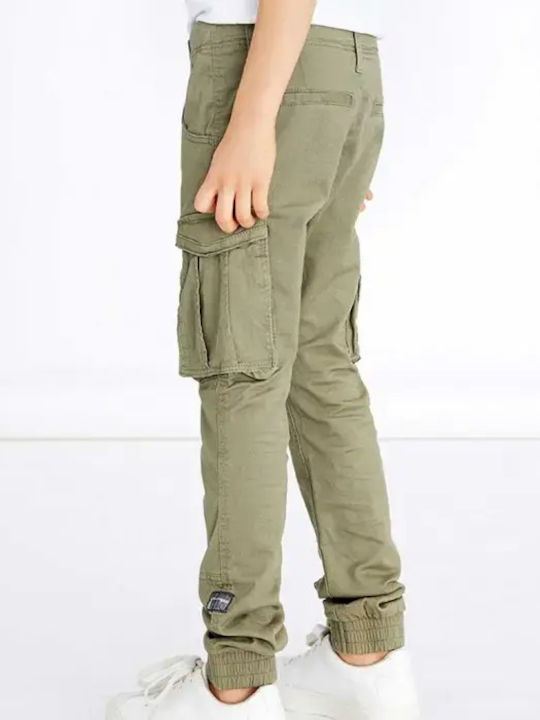 Kids' Cargo Fabric Pants Deep Lichen Green