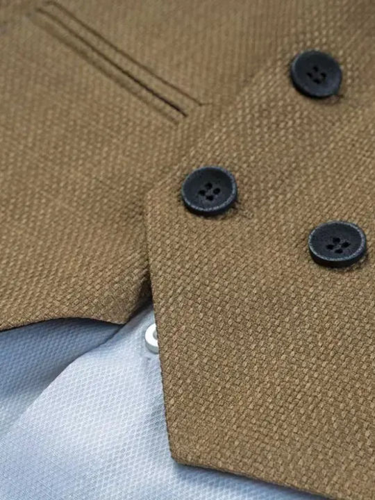 Online Baptism Suit with Vest for Boys Brown