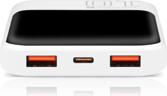 everActive EB-10Q Външна Батерия 10000mAh 22.5W с 2 USB-A Изходни Порта и USB-C Изходен Порт Бързо Зареждане Бяла