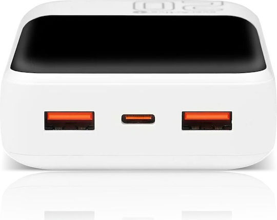 everActive EB-20Q Външна Батерия 20000mAh 22.5W с 2 USB-A Изходни Порта и USB-C Изходен Порт Power Delivery / Бързо Зареждане / PPS Бяла