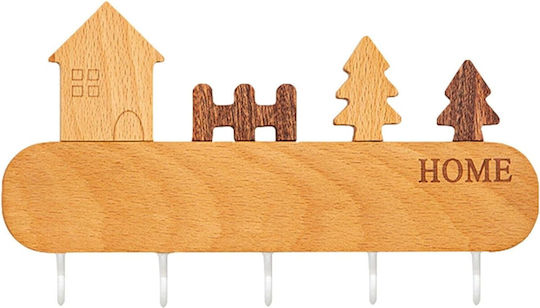 Alista Home Agățătoare Chei Din Lemn Cu 5 Compartimente 13.5x23cm Alista Home Agățătoare Chei Din Lemn Cu 5 Compartimente 13.5x23cm