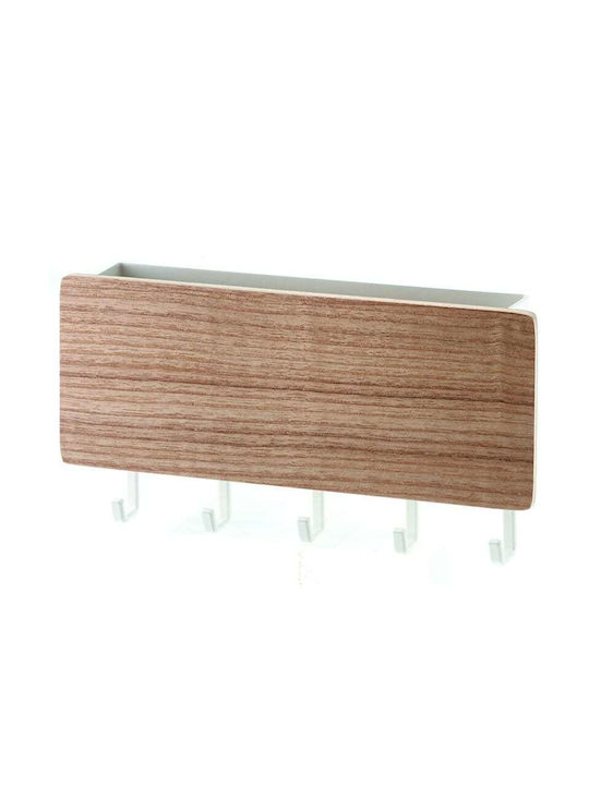 Yamazaki Wall Key Holder Metallic White 5 positions 18x3x9.5cm