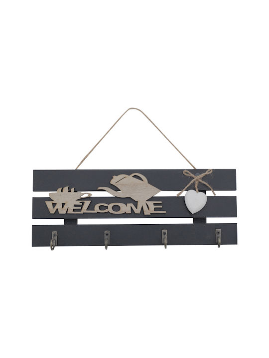 Uncle George Wall Key Holder Wooden 4 positions 28x2x10.5cm