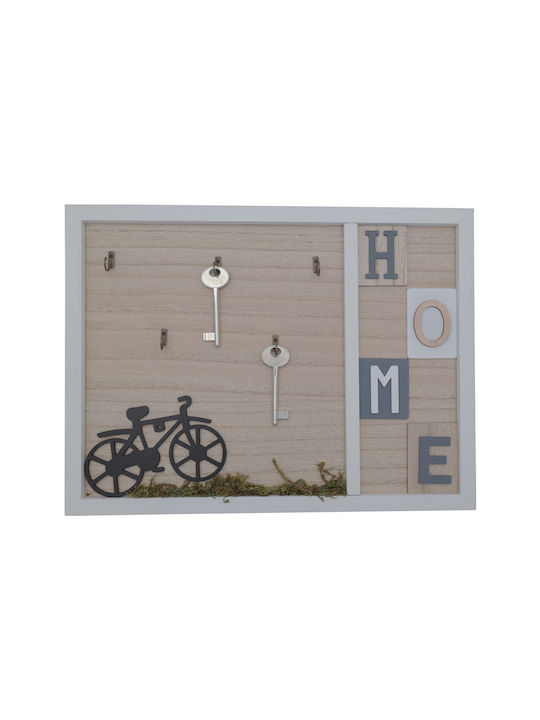 Uncle George Wall Key Holder Wooden 5 positions 40x2x30cm