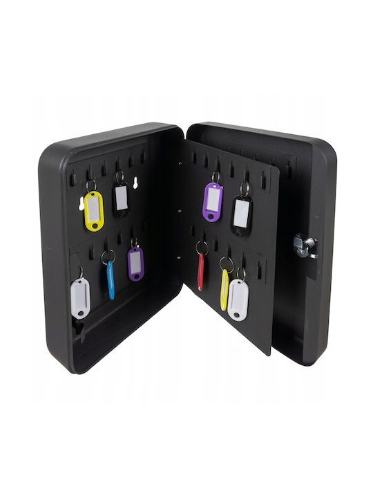 Cute Key Storage Idealstore Made Iron Lock Contains 48 Colorful Identifiers That Can Be Engraved Stickers 1-48 2 Access Keys Installation Kit Included Antique Graphite Color