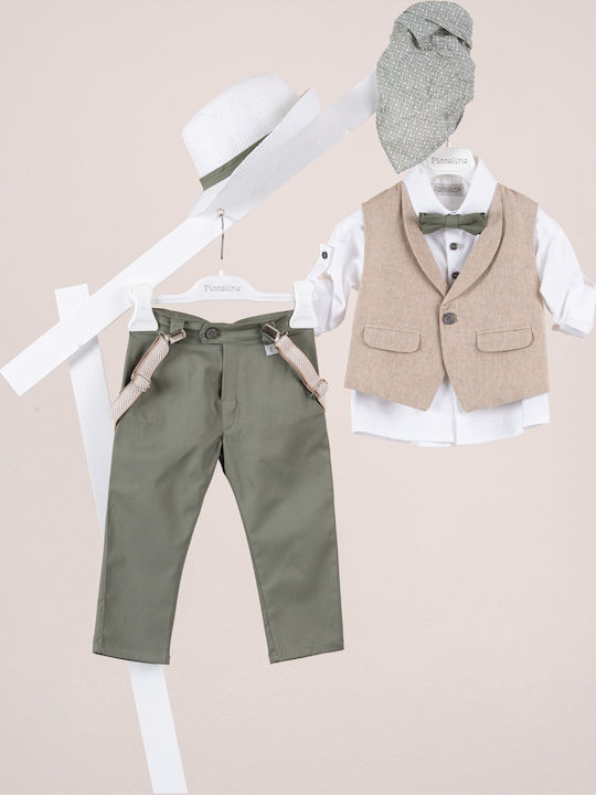 Piccolino Nico Nico Green Baptism Suit for Boys AG26S96 Olive