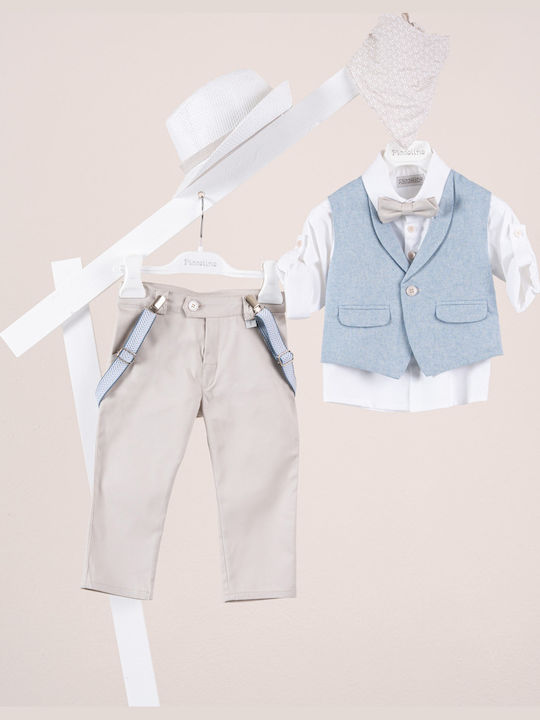 Piccolino Baptism Suit for Boys Nico Nico Beige AG26S96 Sand