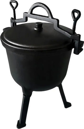 Oală Din Fontă Zola 7 L 3 Picioare Capac Inclus 37.5 X 46.5 Cm Neagră