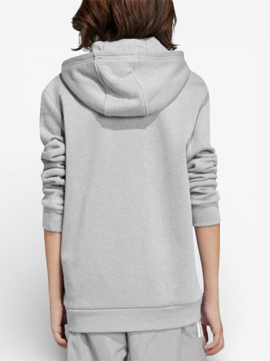Kids Sweatshirt with Hood and Pockets Gray Trefoil