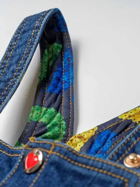 Kinder Latzrock aus Jeans Blau