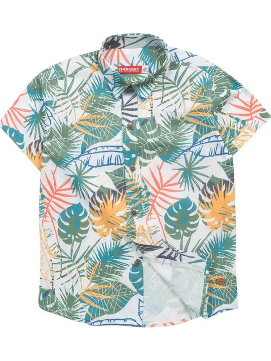 Kids Floral Short-sleeved Shirt Green