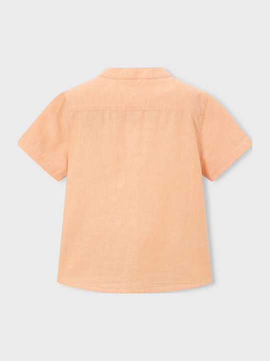 Kids Shirt Short Sleeve Linen Orange