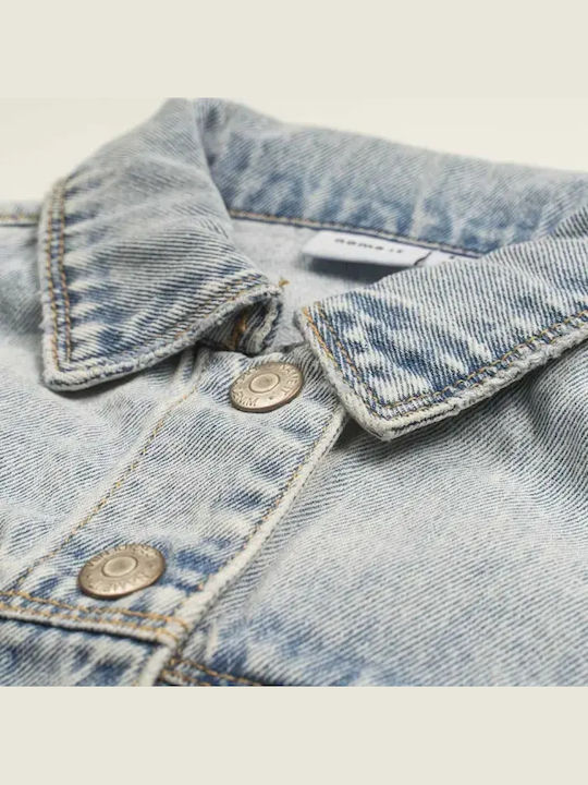 Kids Long Denim Jacket Light Blue