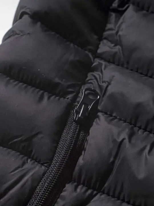 Kids' Quilted Jacket Sleeveless Short Black