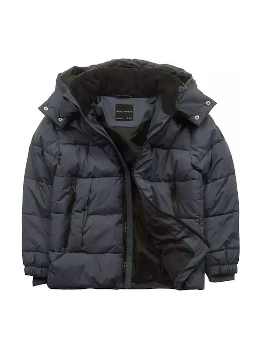 Παιδικό Casual Μπουφάν με Κουκούλα Navy Μπλε