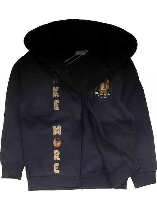 Kids Sweatshirt Cardigan with Hood Blue
