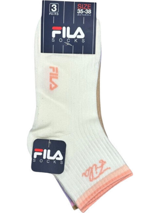 FILA Kids' Socks White/Beige/Lilac 3 Pairs