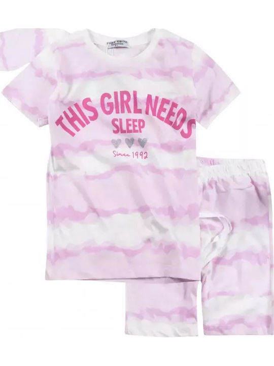 Εβίτα Παιδική Πιτζάμα Καλοκαιρινή Λιλά This Girl Needs Sleep