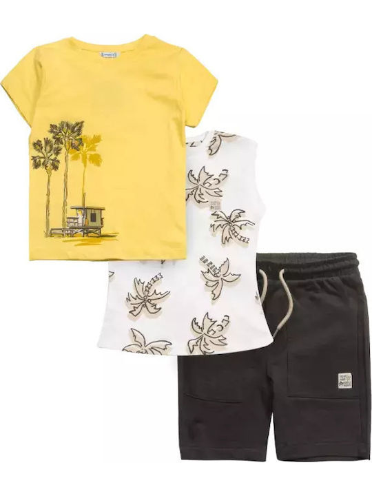 Kids' Set with Shorts Summer 3pcs Yellow