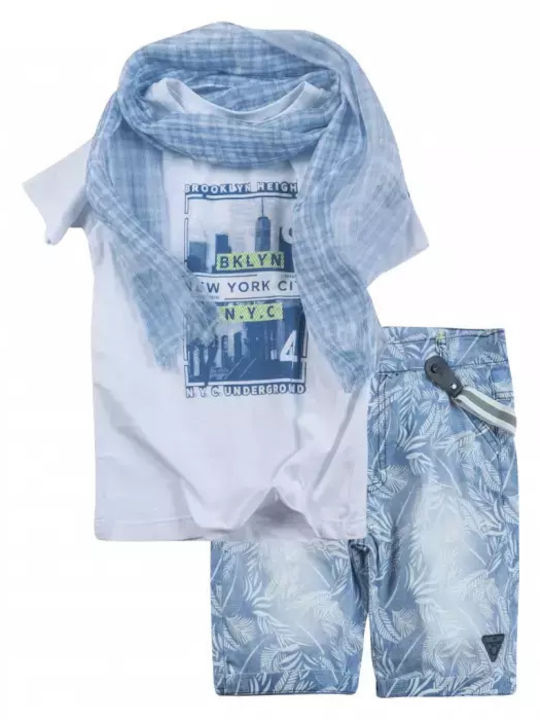 Kinder-Set mit Shorts Sommer 3Stück Weiß