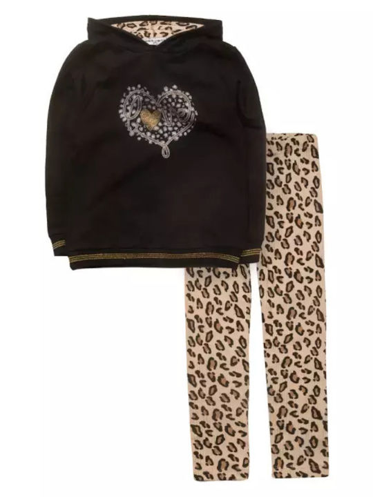 Kids' Set with Leggings Winter 2pcs Black-Brown