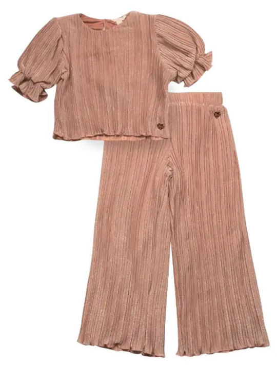 Kids Clothing Set with Summer Pants 2 Pieces Pink
