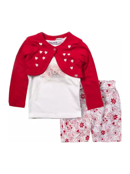 Kids' Set with Shorts Summer 3pcs Red
