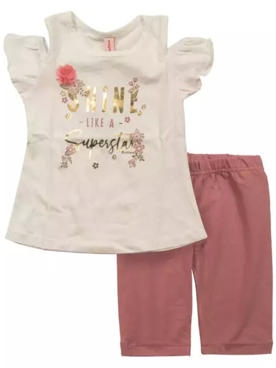 Kinder-Set mit Leggings Sommer 2Stück White-rotten Apple