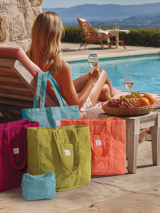 Nef-Nef Homeware Frottee Strandtasche mit Hut Türkis