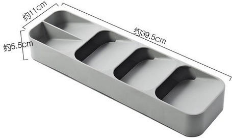 Lalos Сушилник за прибори от пластмаса Сив 11x39.5x5.5см