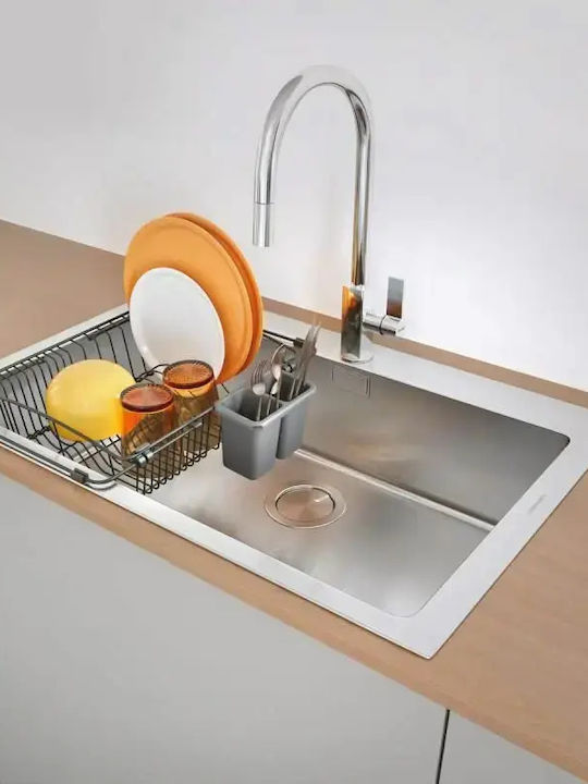 Metaltex Lava Στραγγιστήρι Νεροχύτη Μεταλλικό Μαύρο 59x30cm