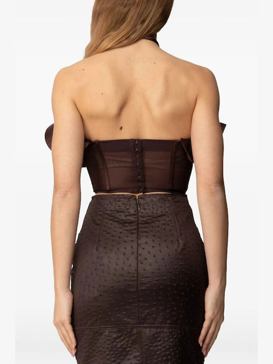 Elisabetta Franchi Bluse Braun