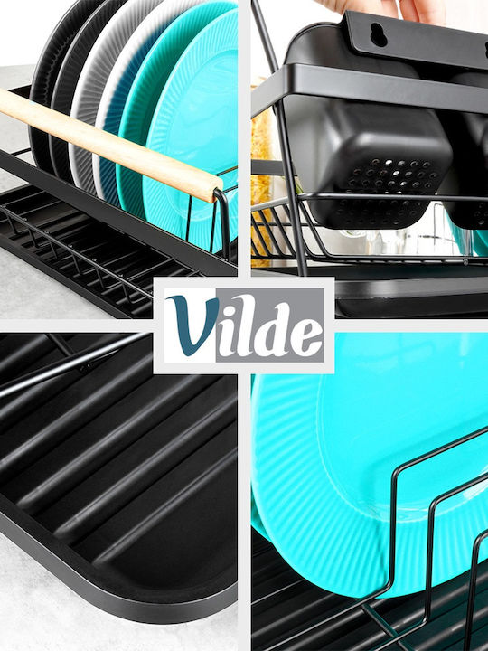 Vilde Στραγγιστήρι Γούρνας Μεταλλικό Μαύρο 50.5x33x18cm