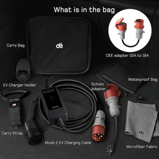 Portable Charging Station 11kW with Built-in Cable Type 2