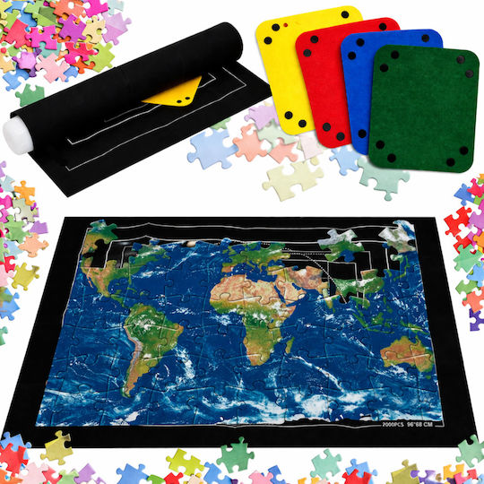Covoraș Puzzle Zola 500 2000 Piese Ghid Imprimat Dimensiuni 4 Recipiente de Sortare Suport Gonflabil Pompă Curele de Fixare Poliester 118 X 79 Cm
