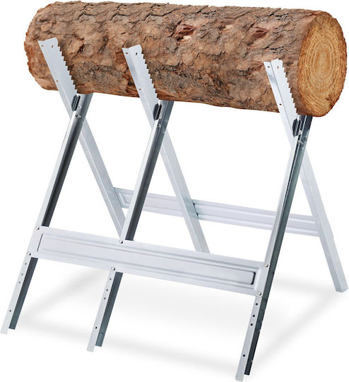 Relaxdays Grillzubehör Eisen Ziege Silber 81x81x75,5 cm