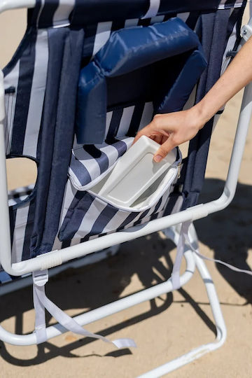 Flamingueo Beach Chair Aluminium Blue Waterproof 73.2x67.3x101.3cm