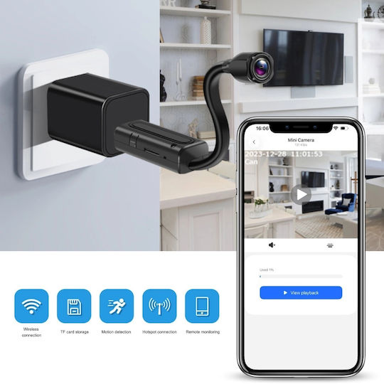 Крита Камера WiFi със Слот за Карта Памет и Детектор на Движение