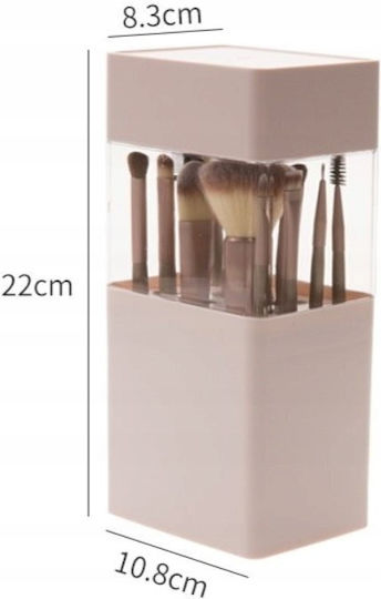 ecarla Make-up Zubehör Aufbewahrungskoffer für Kosmetika Rosa 12 Stück