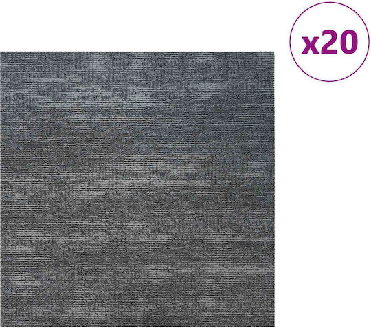 vidaXL Set Plastic Floor with 20 Tiles L50xW50cm Gray