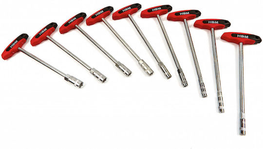 Set Chei Tubulare 6-14mm Mâner T 9 Bucăți