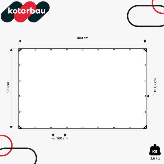 Kotarbau Водоустойчив Покривка 120гр/м² 8x2м Лек Тип Прозрачен
